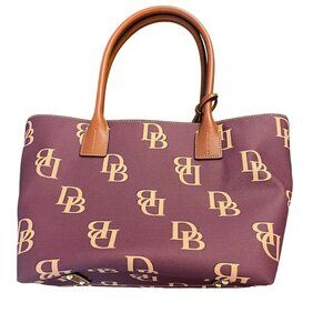 NWOT Dooney & Bourke DB Logo Monogram & Leather. Womens Zip Tote Shoulder Bag